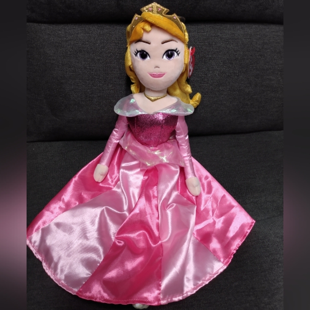 Ty Aurora Plush Doll Disney Sleeping Beauty Doll 17" Briar Rose Aurora Doll NEW